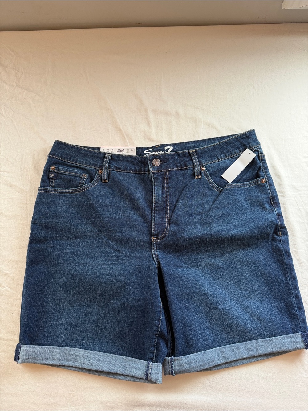 Seven7 Women’s Bermuda Rolled Cuff Denim Shorts